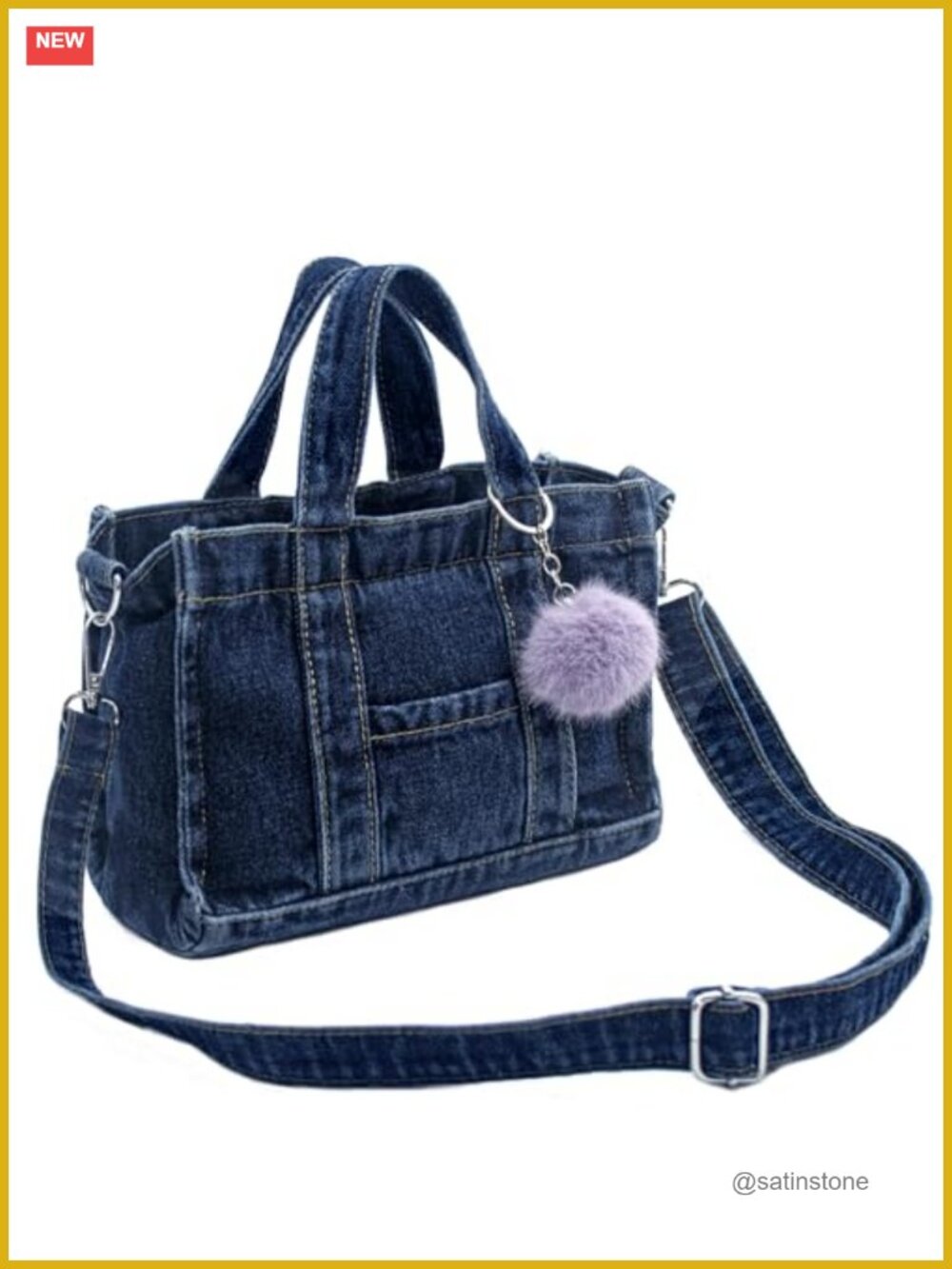 Denim Crossbody Hobo Bag Small Tote Purse Zipper Handbag